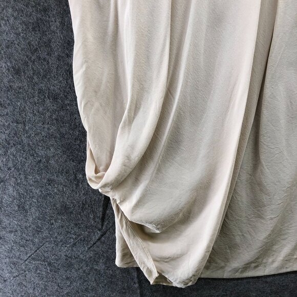 Theory Terabi Silk Halter Top Womens P (SP) Beige Drape Sleeveless Tunic Cami - Picture 6 of 11